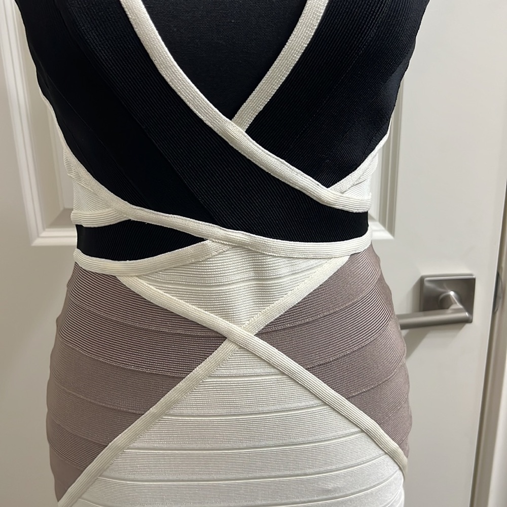 Like New Herve Leger Colorblock Dress - Picture 2 of 9